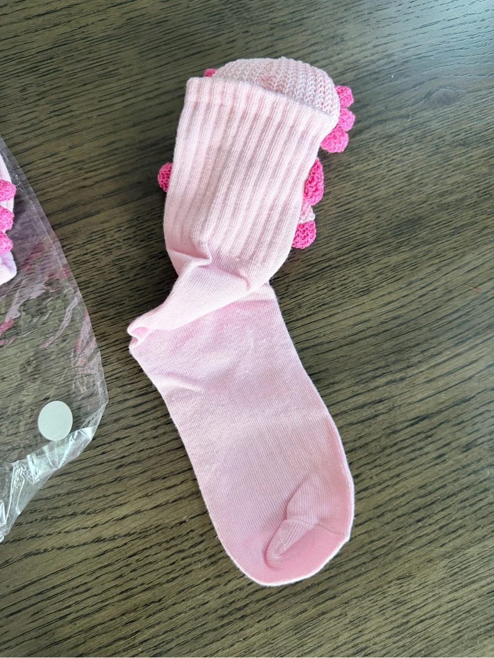 Brand New Pink Axolotl Plush Sock Buddy - Cute Crochet Kids Socks